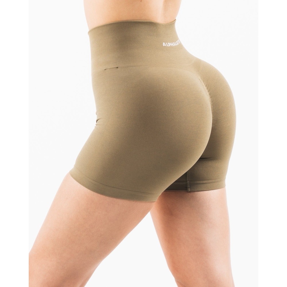 Alphalete High-Waist Amplify Athletic Shorts in Olive